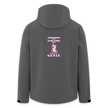 Sarkasmus Intelligenz Genie Einhorn Shirt - Recycelte Männer Softshell-Jacke von Stanley/Stella - Schwarz - Hinten - AI Model Male 185 light (185cm)