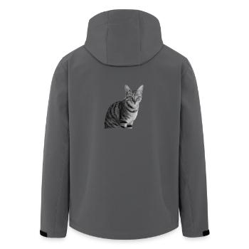 niedliche Katze T-shirt Geschenkidee Weihnachten - Recycelte Männer Softshell-Jacke von Stanley/Stella - Schwarz - Hinten - AI Model Male 185 light (185cm)