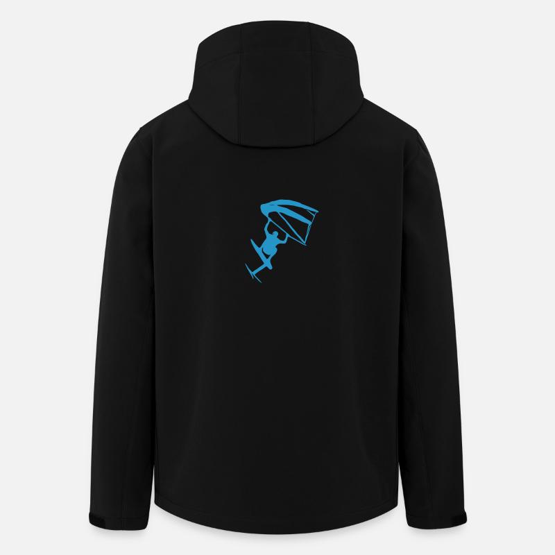 Wingfoiling Sticker - Recycelte Männer Softshell-Jacke Discoverer von Stanley/Stella - Schwarz