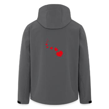 Rotes Herz - Recycelte Männer Softshell-Jacke von Stanley/Stella - Schwarz - Hinten - AI Model Male 185 light (185cm)