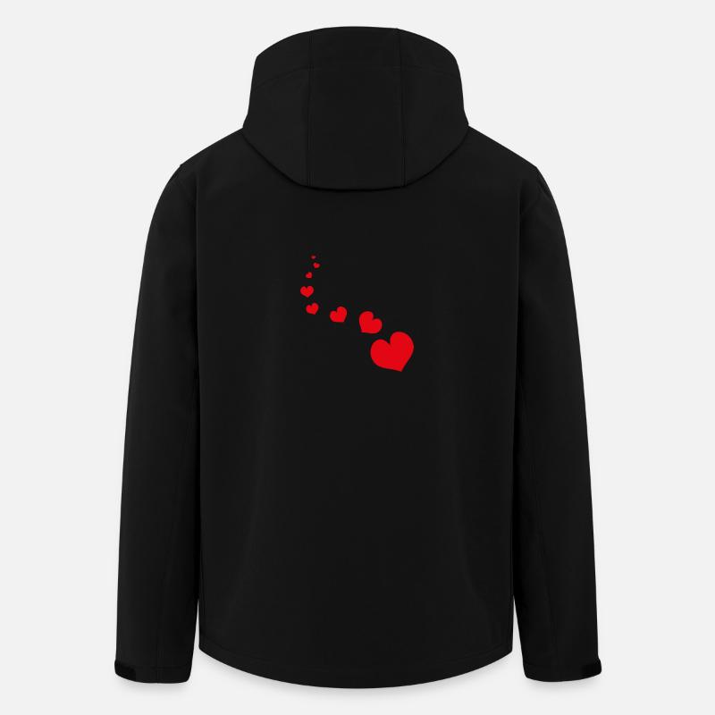 Rotes Herz - Recycelte Männer Softshell-Jacke von Stanley/Stella - Schwarz