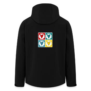 ALLES GUTE ZUM GEBURTSTAG. ALLES GUTE ZUM GEBURTSTAG. JAHRESTAG. - Recycelte Männer Softshell-Jacke von Stanley/Stella - Schwarz - Hinten - AI Model Male 185 light (185cm)