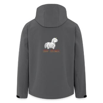 Happy Halloween Skelett-Pferdchen Einhorn - Recycelte Männer Softshell-Jacke von Stanley/Stella - Schwarz - Hinten - AI Model Male 185 light (185cm)