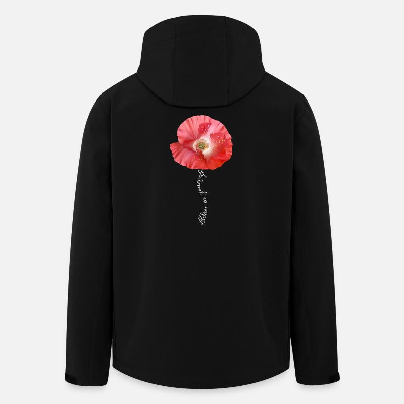 Roter Mohn Garten Blumen - Recycelte Männer Softshell-Jacke von Stanley/Stella - Schwarz