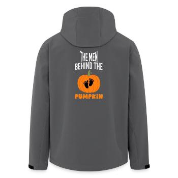 Der Mann hinter dem Kürbis Halloween Papa - Recycelte Männer Softshell-Jacke von Stanley/Stella - Schwarz - Hinten - AI Model Male 185 light (185cm)