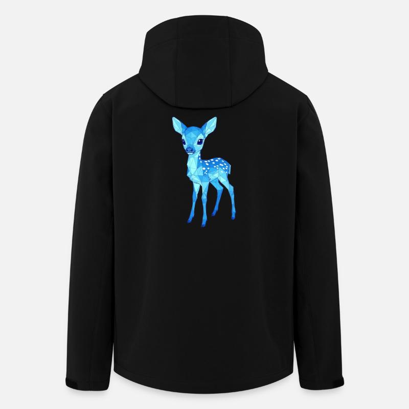 Blauer Low-Poly Hirsch - Recycelte Männer Softshell-Jacke von Stanley/Stella - Schwarz