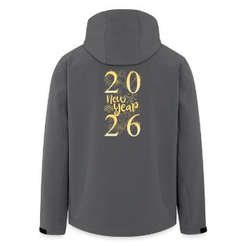 Frohes neues Jahr 2026 Neujahr Neujahr Neujahr - Recycelte Männer Softshell-Jacke von Stanley/Stella - Schwarz - Hinten - AI Model Male 185 light (185cm)