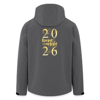 Frohes neues Jahr 2026 Neujahr Neujahr Neujahr - Recycelte Männer Softshell-Jacke von Stanley/Stella - Schwarz - Hinten - AI Model Male 185 light (185cm)
