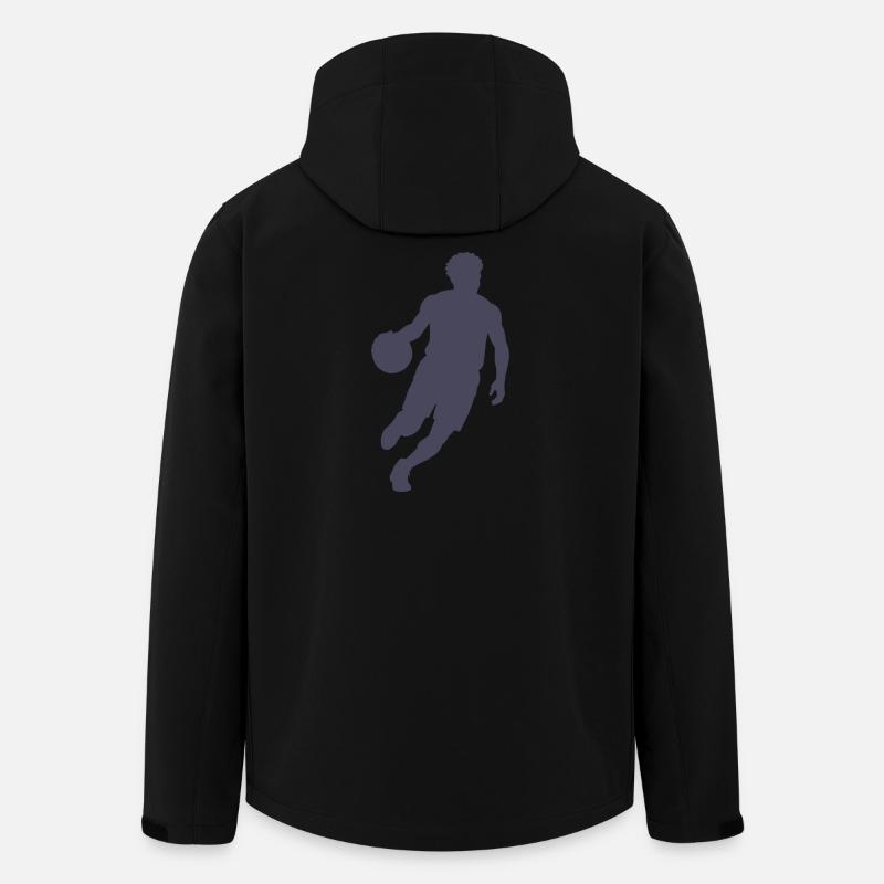 Basketball-Silhouette im Sprung - Recycelte Männer Softshell-Jacke von Stanley/Stella - Schwarz