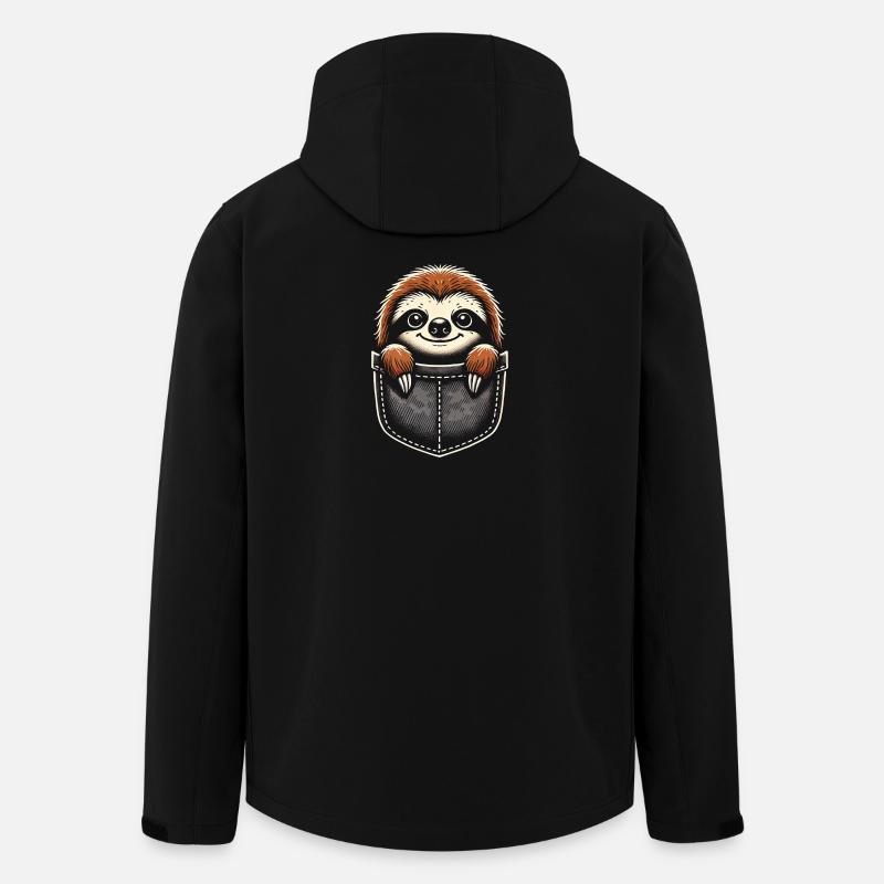 Lazy Sloth Lover, Sloths, Sloth - Men’s Recycled Softshell Jacket by Stanley/Stella - black
