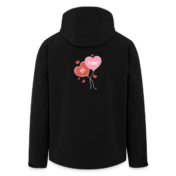 Be Mine - message of love - Men’s Recycled Softshell Jacket by Stanley/Stella - black - Back - AI Model Male 185 light (185cm)