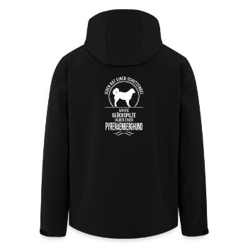 Pyrenäenberghund Schutzengel Hunde Hund Wilsigns - Recycelte Männer Softshell-Jacke von Stanley/Stella - Schwarz - Hinten - AI Model Male 185 light (185cm)
