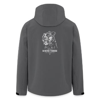 Border Terrier Maman Chien Chien Wilsigns - Veste softshell homme en polyester recyclé Stanley/Stella - charbon - Dos - AI Model Male 185 light (185cm)