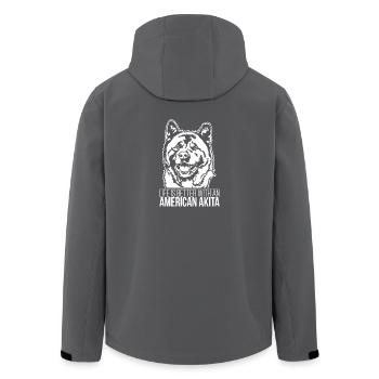 La vie américaine d’Akita est meilleure chienne en disant Wilsigns - Veste softshell homme en polyester recyclé Stanley/Stella - noir - Dos - AI Model Male 185 light (185cm)