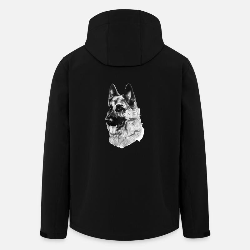 Schäferhund - Recycelte Männer Softshell-Jacke Discoverer von Stanley/Stella - Schwarz