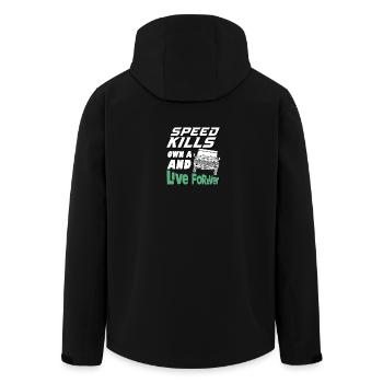 Speed Kills possède un défenseur et vit pour toujours - Veste softshell homme en polyester recyclé Stanley/Stella - noir - Dos - AI Model Male 185 light (185cm)