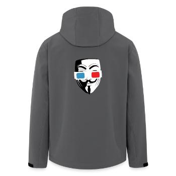 3D-Kino Brille Maske - Recycelte Männer Softshell-Jacke von Stanley/Stella - Schwarz - Hinten - AI Model Male 185 light (185cm)