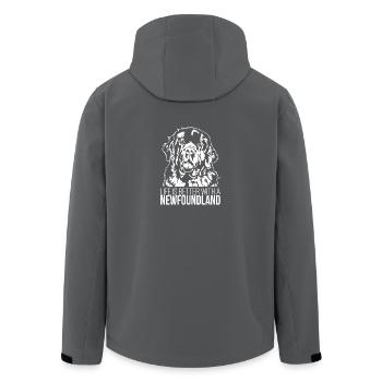 Newfoundland life is better Hund Wilsigns - Recycelte Männer Softshell-Jacke von Stanley/Stella - Schwarz - Hinten - AI Model Male 185 light (185cm)