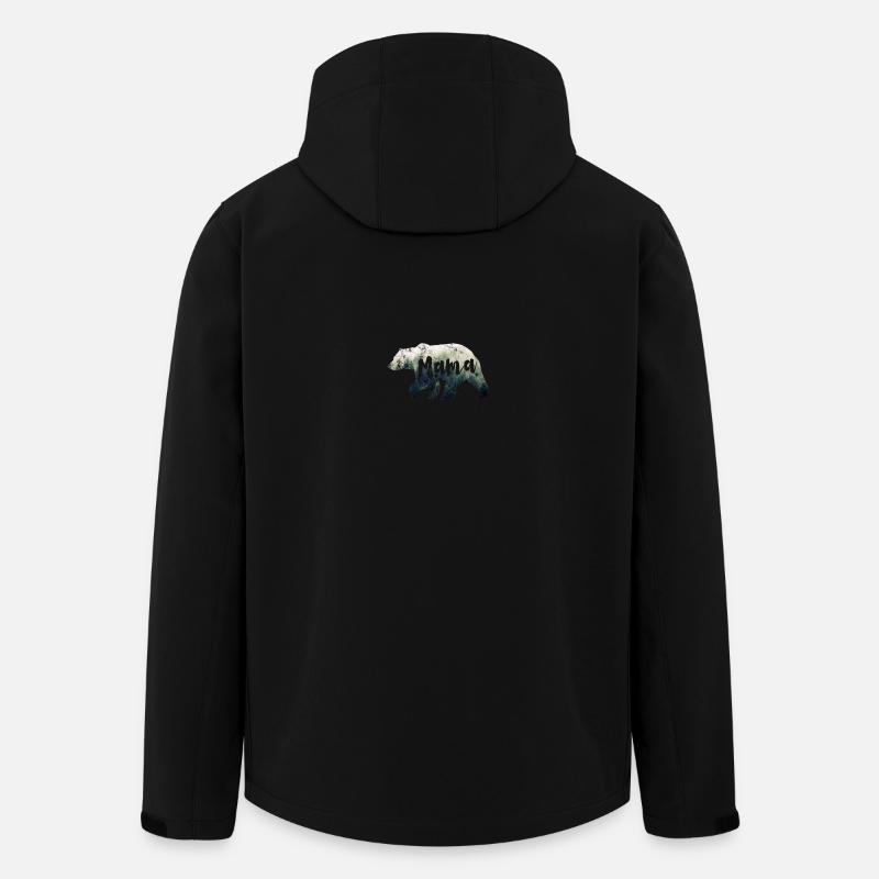 Mama Bär - Recycelte Männer Softshell-Jacke von Stanley/Stella - Schwarz