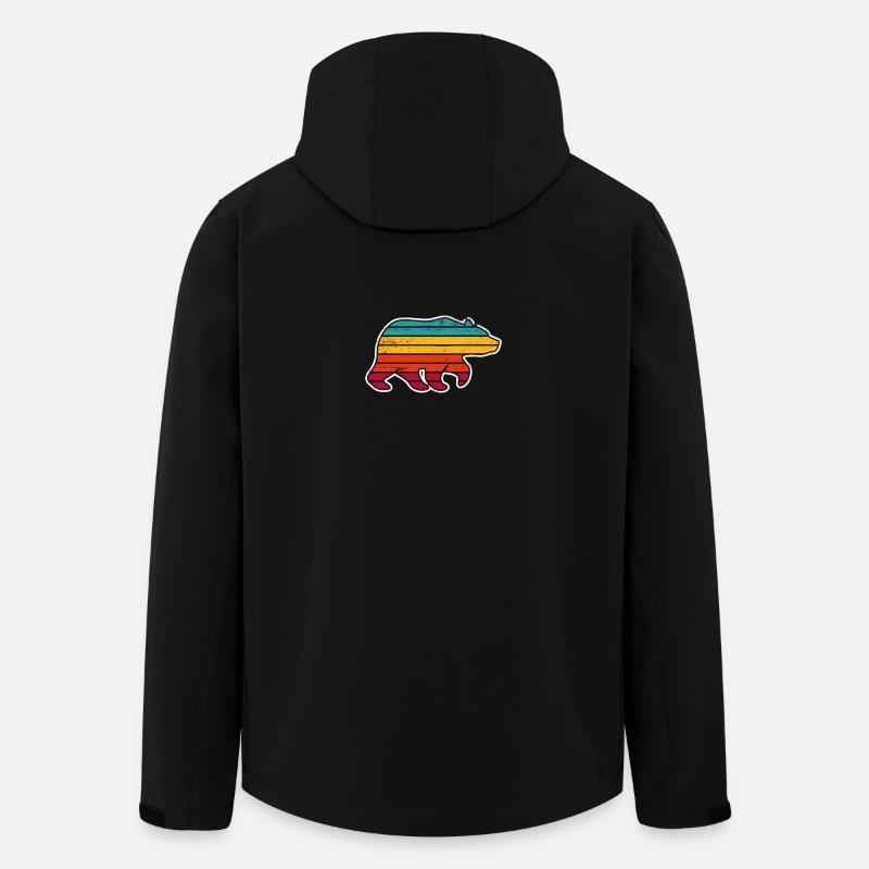 Rainbow Stripe Bear Silhouette - Men’s Recycled Softshell Jacket by Stanley/Stella - black