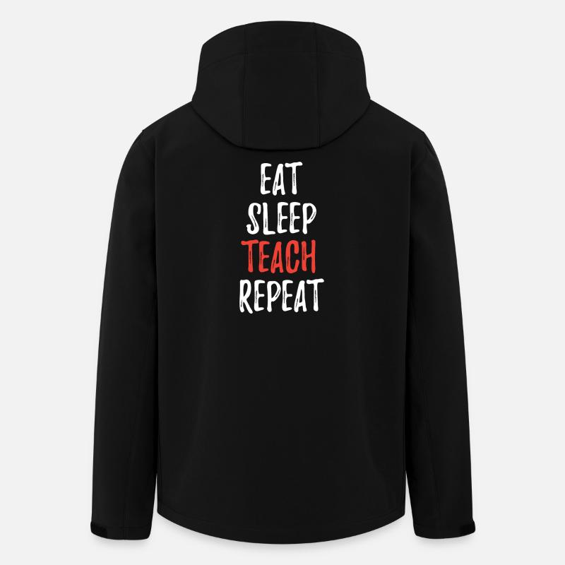 Eat Sleep Teach Repeat - Men’s Recycled Softshell Jacket by Stanley/Stella - black