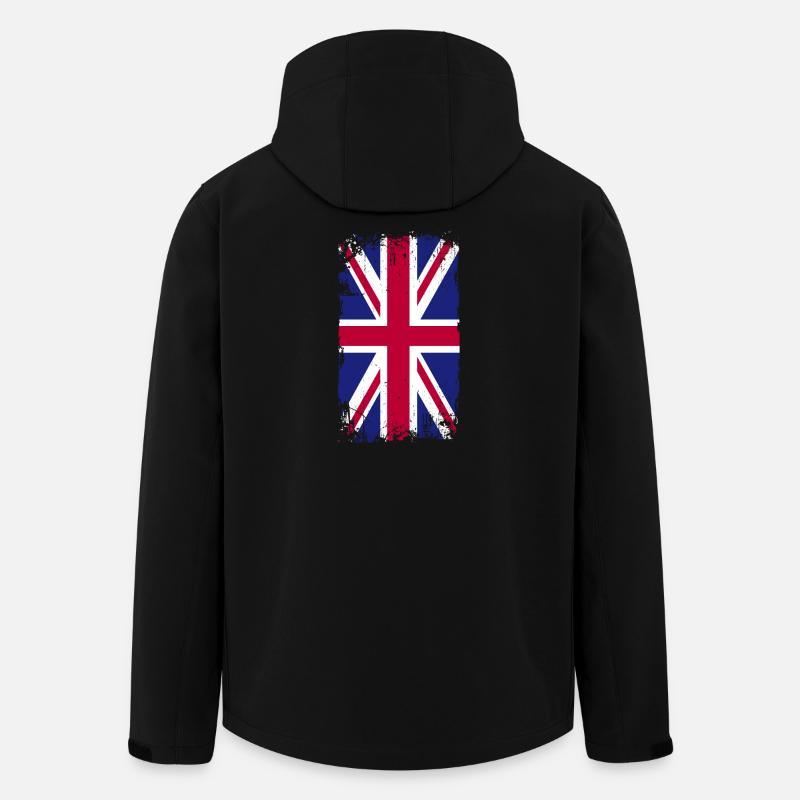 Grunge Union Jack Splash - Men’s Recycled Softshell Jacket Discoverer by Stanley/Stella - black