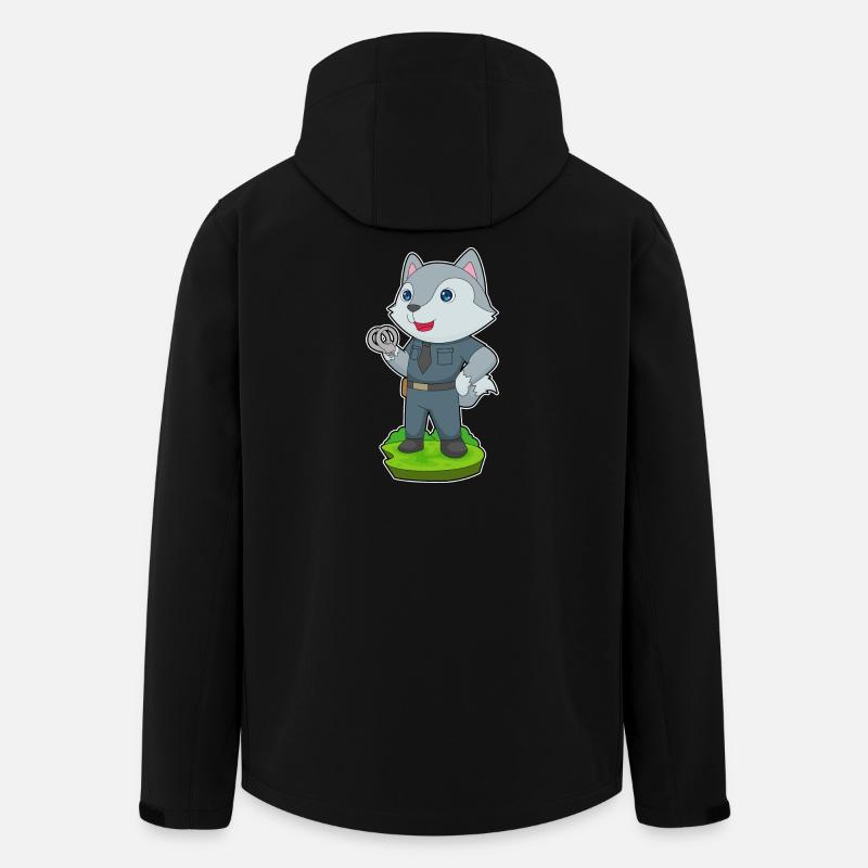 Wolf Polizist Handschellen Polizei - Recycelte Männer Softshell-Jacke von Stanley/Stella - Schwarz