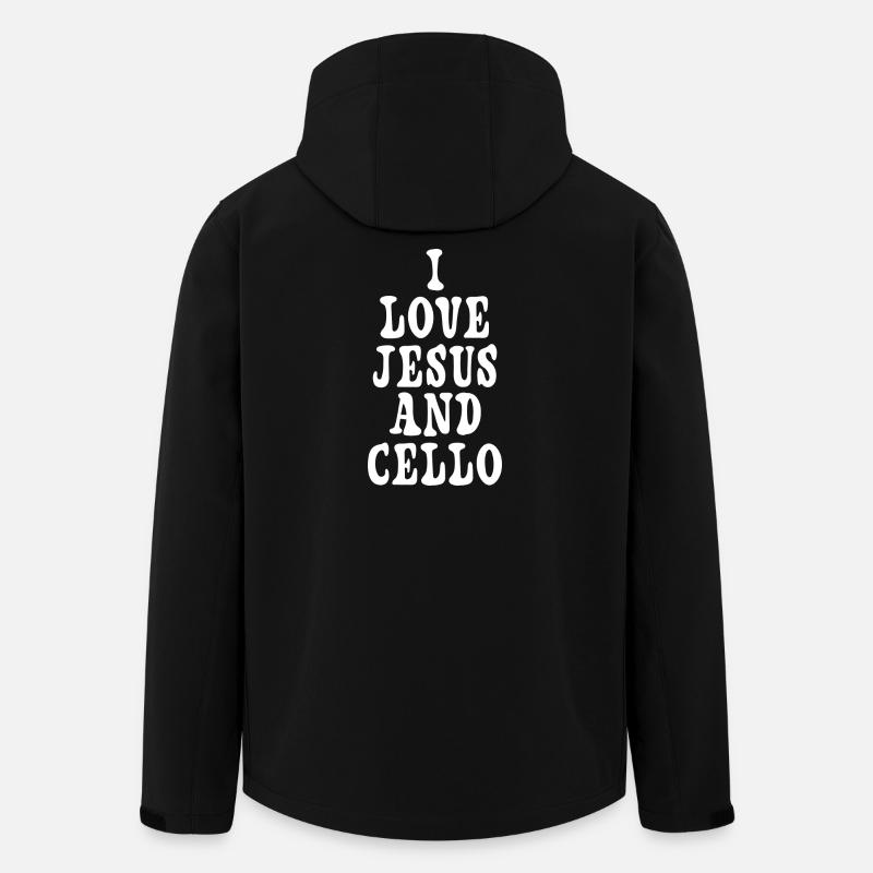 J'aime Jésus et le violoncelle - Veste softshell homme en polyester recyclé Stanley/Stella - noir