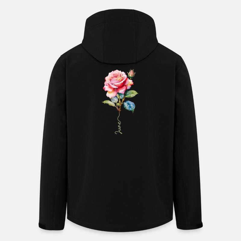 Rosa lackiert mit lebendigen Details - Recycelte Männer Softshell-Jacke von Stanley/Stella - Schwarz