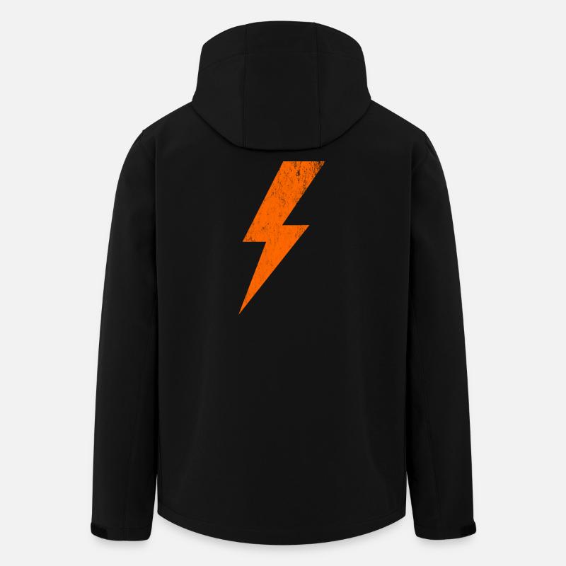 Conception d’éclair lumineux - Veste softshell homme en polyester recyclé Stanley/Stella - noir