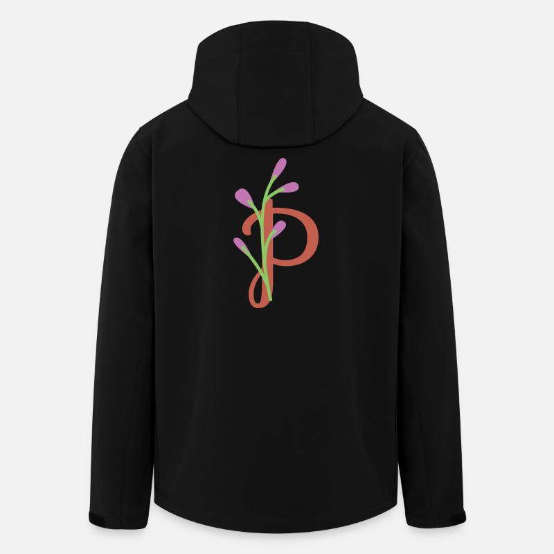 Eleganter Buchstabe 'P' mit Blumen - Recycelte Männer Softshell-Jacke von Stanley/Stella - Schwarz