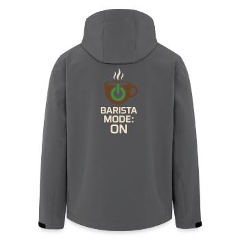 Barista Espresso Crew Kaffee Slinger Latte - Recycelte Männer Softshell-Jacke von Stanley/Stella - Schwarz - Hinten - AI Model Male 185 light (185cm)