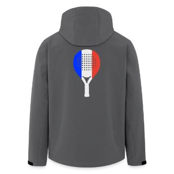 Padel-Frankreich - Recycelte Männer Softshell-Jacke von Stanley/Stella - Anthrazit - Hinten - AI Model Male 185 light (185cm)