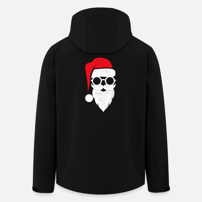 Père Noël avec des lunettes - Veste softshell homme en polyester recyclé Stanley/Stella - noir