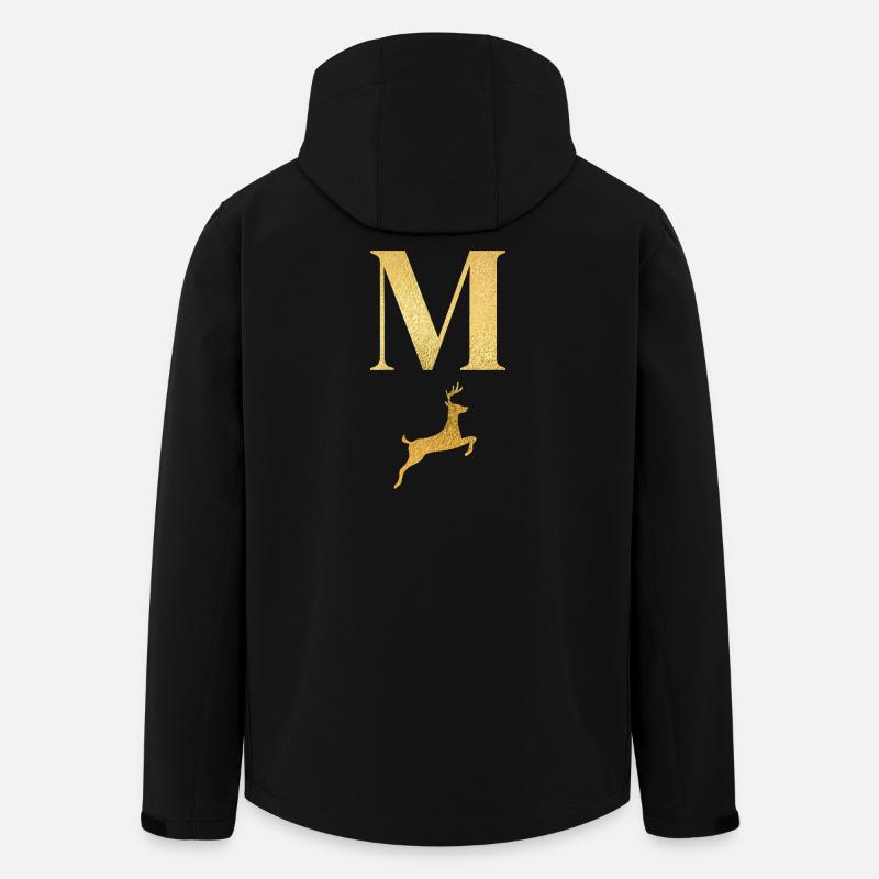 Buchstabe m goldener Hirsch - Geschenkidee - Recycelte Männer Softshell-Jacke von Stanley/Stella - Schwarz