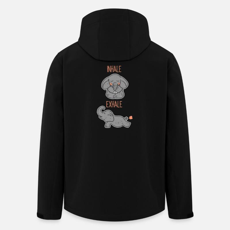Yoga Elephant - Inspirer, expirer - Veste softshell homme en polyester recyclé Stanley/Stella - noir