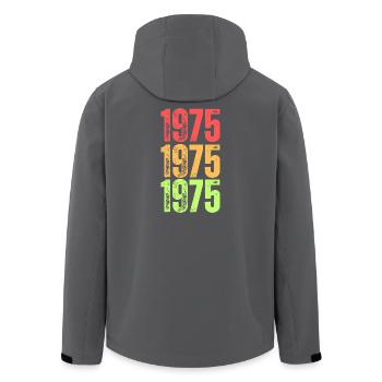 1975 Vintage Birthday Retro 51 Year Anniversary - Men’s Recycled Softshell Jacket by Stanley/Stella - black - Back - AI Model Male 185 light (185cm)
