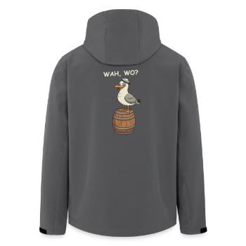 Drunk Seagull - Men’s Recycled Softshell Jacket by Stanley/Stella - black - Back - AI Model Male 185 light (185cm)