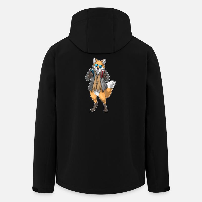 Fuchs Poker Pokerchips Kartenspiel - Recycelte Männer Softshell-Jacke von Stanley/Stella - Schwarz