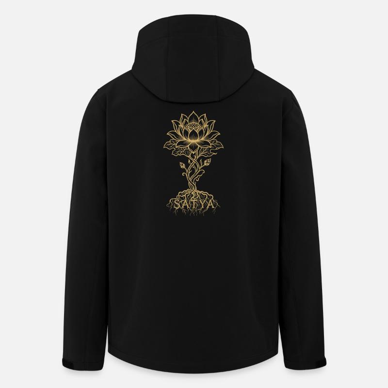 Goldene Lotus Mandala Wurzeln - Recycelte Männer Softshell-Jacke von Stanley/Stella - Schwarz