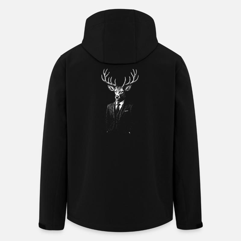 Geweih-Hirsch-Herr im Anzug - Recycelte Männer Softshell-Jacke von Stanley/Stella - Schwarz
