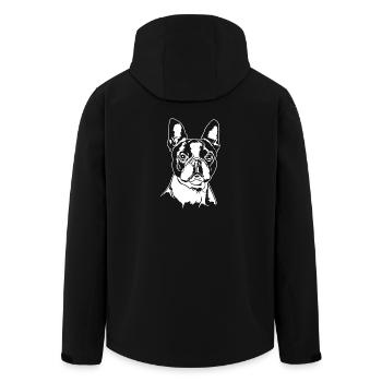 BOSTON TERRIER Portrait Hunde Wilsigns - Recycelte Männer Softshell-Jacke von Stanley/Stella - Schwarz - Hinten - AI Model Male 185 light (185cm)