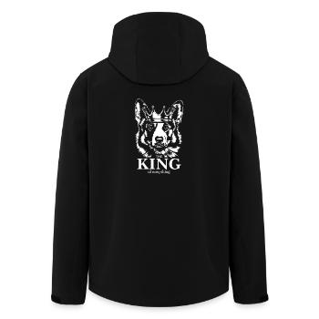 Welsh Corgi King of everything Dogs Wilsigns - Men’s Recycled Softshell Jacket by Stanley/Stella - black - Back - AI Model Male 185 light (185cm)