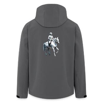 Low Poly Reiter - Ballett Design - Recycelte Männer Softshell-Jacke von Stanley/Stella - Schwarz - Hinten - AI Model Male 185 light (185cm)