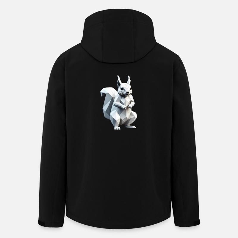 Squirrel - Cute Low Polygon Design - Men’s Recycled Softshell Jacket by Stanley/Stella - black