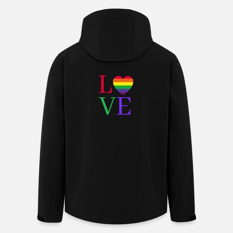 Regenbogen Love Herz Pride  - Recycelte Männer Softshell-Jacke von Stanley/Stella - Schwarz