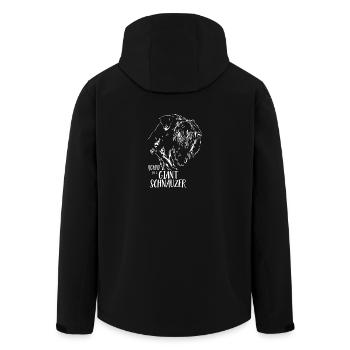 Loved by a Giant Schnauzer Hundespruch Wilsigns - Men’s Recycled Softshell Jacket by Stanley/Stella - black - Back - AI Model Male 185 light (185cm)