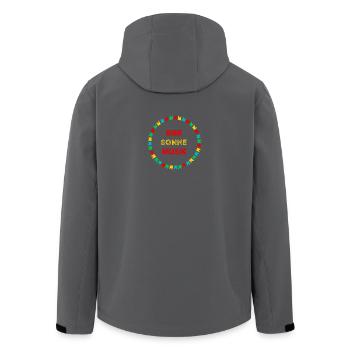 Bier Sonne Musik - Sommerparty Design - Recycelte Männer Softshell-Jacke von Stanley/Stella - Schwarz - Hinten - AI Model Male 185 light (185cm)