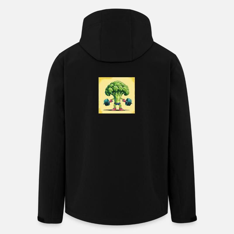 Brokkoli Kraftprotz mit Hantel - Recycelte Männer Softshell-Jacke von Stanley/Stella - Schwarz