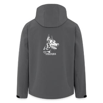 Loved by a Dobermann Hundespruch Wilsigns - Recycelte Männer Softshell-Jacke von Stanley/Stella - Schwarz - Hinten - AI Model Male 185 light (185cm)